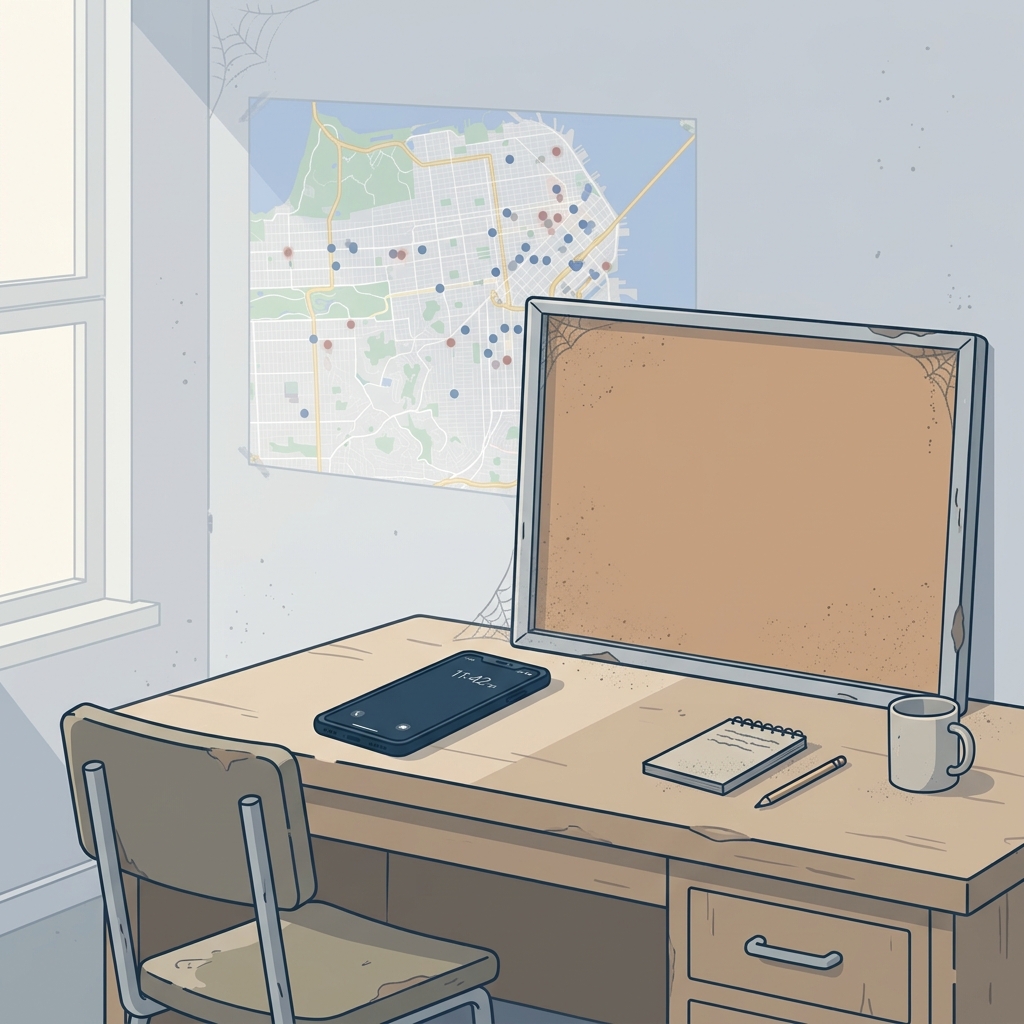 Quiet phone with empty job board — representing missed plumbing calls